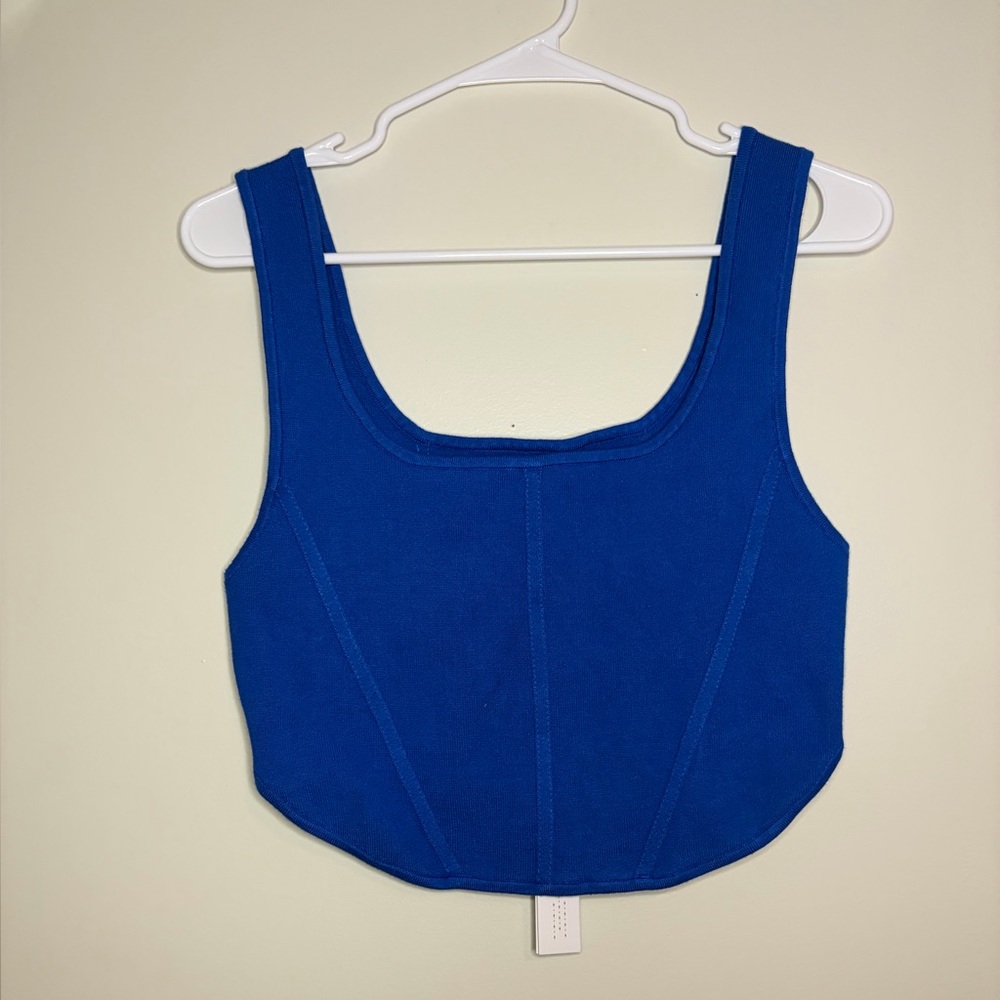 NWT - House of Harlow 1960 × REVOLVE Electric Blue Knit Corset Tank Top